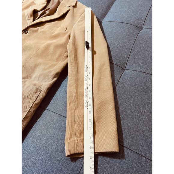 Vintage Eddie Bauer Corduroy Jacket Men Large Tan 3 Button Blazer Indie Boho - Picture 6 of 10